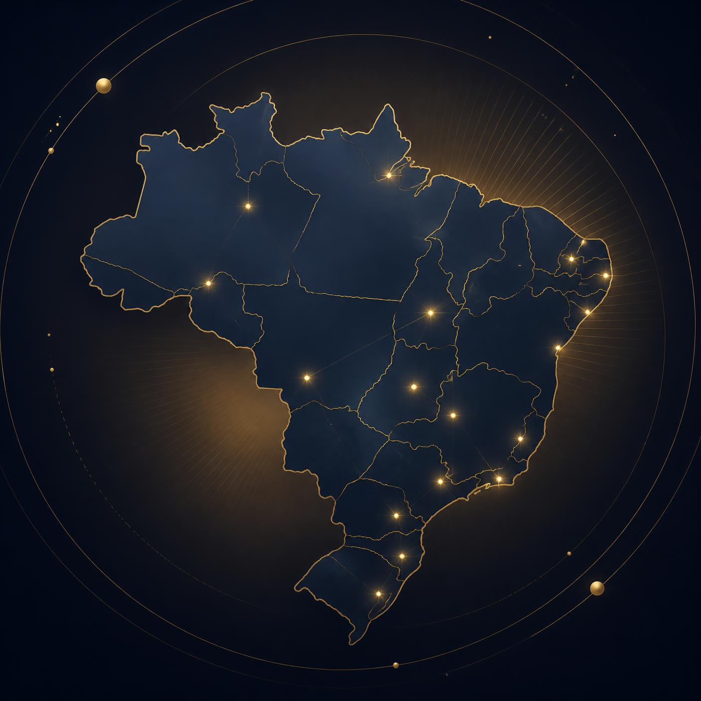 Mapa do Brasil com capitais destacadas